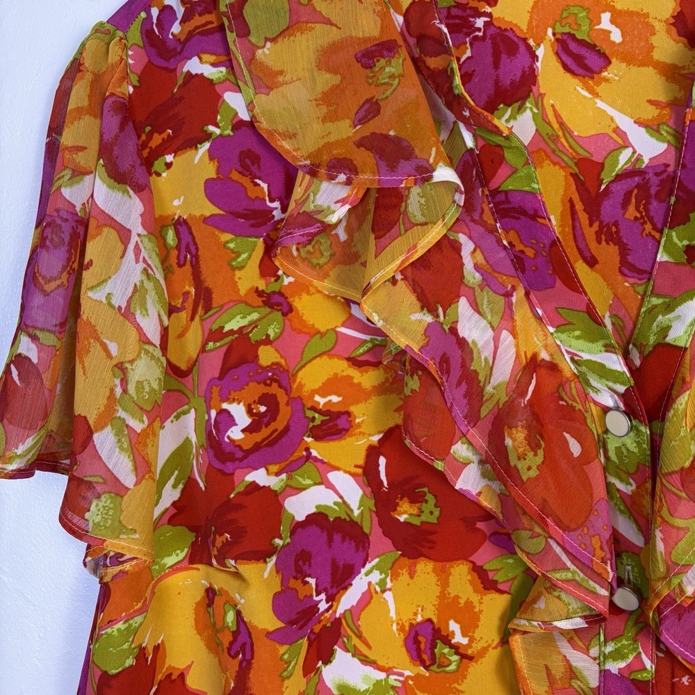 Notations Woman's Button Up Ruffle Front Blouse S… - image 3